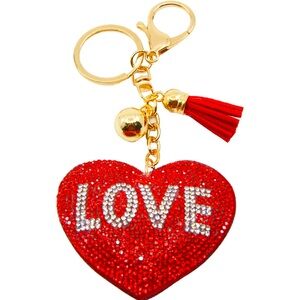 Rhinestone keychain heart
